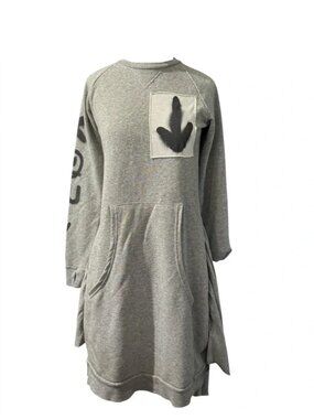 Nununu Grey Long Sleeve Asymmetric Sweatshirt Dress Girls 12–14 Graphic Sleeve
